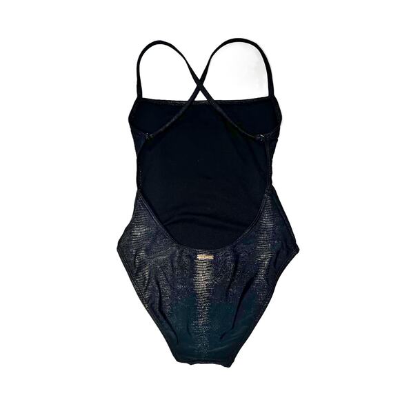 Vince Camuto Snakeskin One-Piece Swimsuit Womens sz 6 Metallic Foil - Picture 2 of 10